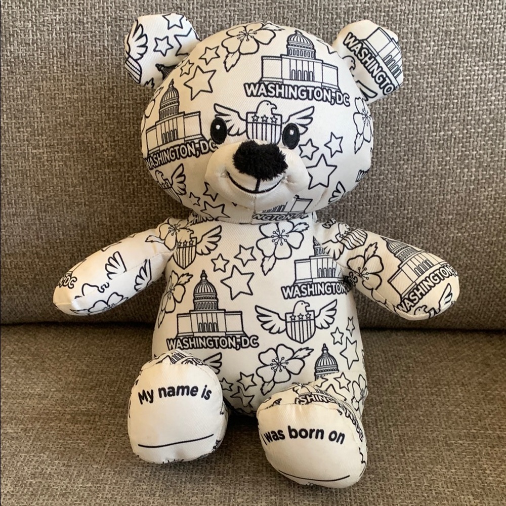Washington D.C. Color Me Plush Teddy Bear
